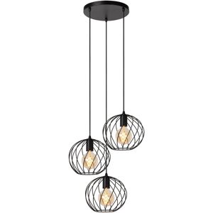 Lucide Lighting Danza Classic 3-Light Pendant - Black - 50cm Lucide Lighting Danza Classic 3-Light Pendant - Black - 50cm