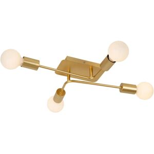 Lucide Lester 4 Light Flush Ceiling Light - Modern Gold Design Lucide Lester 4 Light Flush Ceiling Light - Modern Gold Design