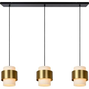 Lucide Firmin Adjustable Pendant Light - Classic 3-Light Brass Gold Lucide Firmin Adjustable Pendant Light - Classic 3-Light Brass Gold
