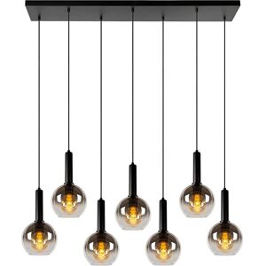 Lucide Marius Modern Bar Pendant Light - 7xE27 - Black - Pendant Light Lucide Marius Modern Bar Pendant Light - 7xE27 - Black - Pendant Light
