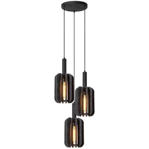 Lucide RAFAL Pendant Light - Grey - Adjustable Height - 3xE27 - 50cm Lucide RAFAL Pendant Light - Grey - Adjustable Height - 3xE27 - 50cm