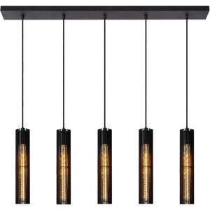Lucide Lionel Moderner Bar-Hängeleuchte - 5xE27 - Schwarz - Hängeleuchte Lucide Lionel Moderner Bar-Hängeleuchte - 5xE27 - Schwarz - Hängeleuchte