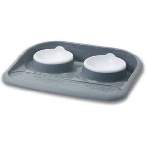 Savic Butler Grijze Voedselstation - 2 kommen 300ml Savic Butler Grijze Voedselstation - 2 kommen 300ml