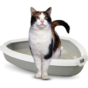 Nobby Savic Rincon Corner Cat Toilet with Rim Grey Nobby Savic Rincon Corner Cat Toilet with Rim Grey