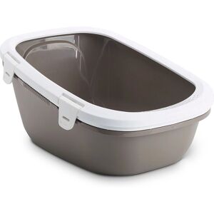 Savic Simba Cat Litter Tray with Sieve - Warm Grey & White - Large Multi-Cat Savic Simba Cat Litter Tray with Sieve - Warm Grey & White - Large Multi-Cat
