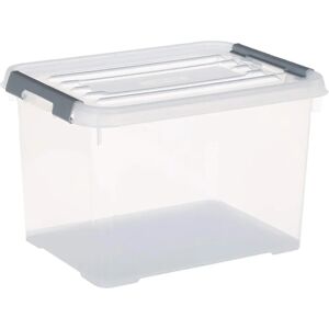Curver 20L Storage Box with Lid - Transparent/Gray Curver 20L Storage Box with Lid - Transparent/Gray