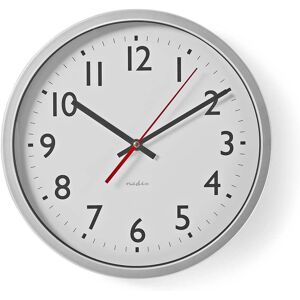 Nedis Model CLWA110WT Quartz Wall Clock 12 Inch Silver White Nedis Model CLWA110WT Quartz Wall Clock 12 Inch Silver White