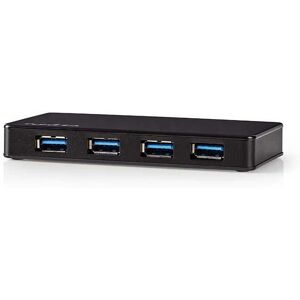Nedis USB Hub - 4 Porter - USB 3.2 Gen 1 - Svart Nedis USB Hub - 4 Porter - USB 3.2 Gen 1 - Svart