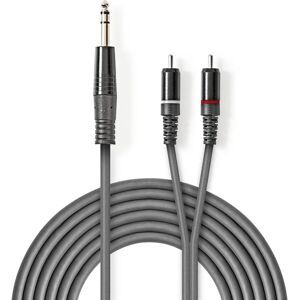 Câble audio stéréo Nedis - 1,5 m, Jack 6,35mm, 2x RCA, Gris foncé Câble audio stéréo Nedis - 1,5 m, Jack 6,35mm, 2x RCA, Gris foncé