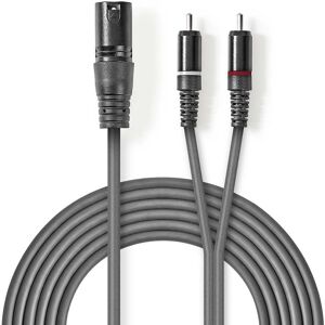 Nedis Modèle COTH15200GY15 - Câble audio 1,5 m XLR à RCA Gris Nedis Modèle COTH15200GY15 - Câble audio 1,5 m XLR à RCA Gris