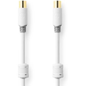 Cavo coassiale bianco Nedis - 75 Ohm, 1m, doppio schermo - TV e Radio Cavo coassiale bianco Nedis - 75 Ohm, 1m, doppio schermo - TV e Radio