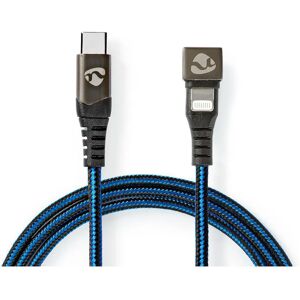 Nedis Lightning Kabel - 1m Sort/Blå - Understøtter Synkronisering & Opladning Nedis Lightning Kabel - 1m Sort/Blå - Understøtter Synkronisering & Opladning