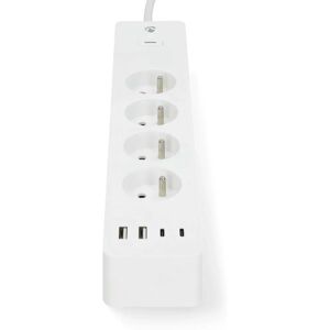 NEDIS Wi-Fi Power Strip with USB-A & USB-C - 4 Outlets NEDIS Wi-Fi Power Strip with USB-A & USB-C - 4 Outlets