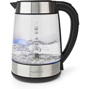 Nedis Large 1.7L Blue LED Glass Kettle - Electric Nedis Large 1.7L Blue LED Glass Kettle - Electric