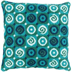 Vervaco PN-0144020 Embroidery Cushion Kit - Blue/Turquoise - Cushion Vervaco PN-0144020 Embroidery Cushion Kit - Blue/Turquoise - Cushion