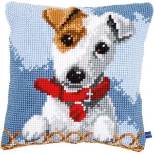 Cuscino Ricamo a Punto Croce Jack Russel - Decorazione Cuscino Ricamo a Punto Croce Jack Russel - Decorazione