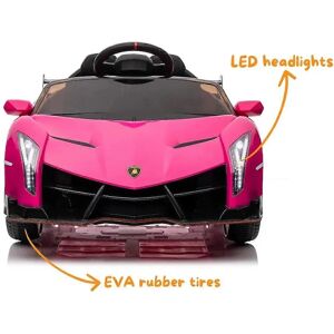 Lamborghini Veneno - Coche eléctrico infantil - Rosa - Seguridad y control remoto Lamborghini Veneno - Coche eléctrico infantil - Rosa - Seguridad y control remoto