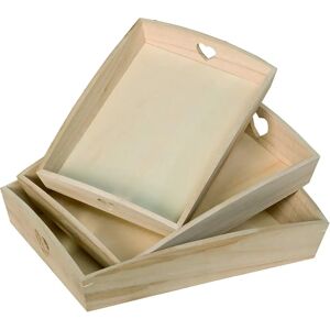 Artemio Wooden Heart Rectangular Tray Set - 3 Piece Artemio Wooden Heart Rectangular Tray Set - 3 Piece