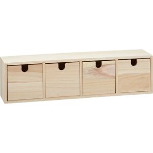 Artémio Wooden Drawer Unit - 4 Drawers - 44x10x15cm - Storage Furniture Artémio Wooden Drawer Unit - 4 Drawers - 44x10x15cm - Storage Furniture