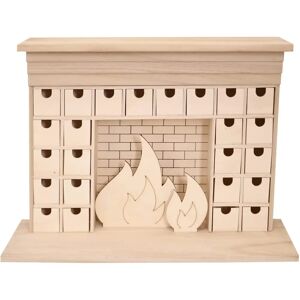 Calendario de adviento en beige con chimenea - 24 compartimentos Calendario de adviento en beige con chimenea - 24 compartimentos