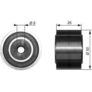 Polea de guía Gates - Metal, 50mm, Correa en V Polea de guía Gates - Metal, 50mm, Correa en V