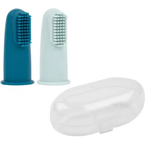 Escova de Dentes para Bebê NATTOU - Azul Petróleo / Azul Água - Silicone Macio - 2 peças Escova de Dentes para Bebê NATTOU - Azul Petróleo / Azul Água - Silicone Macio - 2 peças