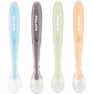 Nattou Baby Voedingsset - BPA-vrije Siliconen Lepels - Multi Kleur - 4 Stuks Nattou Baby Voedingsset - BPA-vrije Siliconen Lepels - Multi Kleur - 4 Stuks
