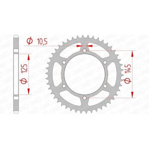 Corona trasera de acero estándar AFAM - 520, Unisex - Pieza de motocicleta Corona trasera de acero estándar AFAM - 520, Unisex - Pieza de motocicleta