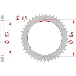 Piñón trasero estándar de acero Afam - 520 - Unisex - Parte de moto Piñón trasero estándar de acero Afam - 520 - Unisex - Parte de moto