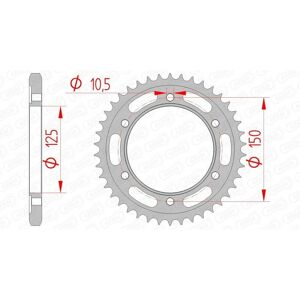 AFAM Steel Standard Rear Sprocket - 525, Silver AFAM Steel Standard Rear Sprocket - 525, Silver