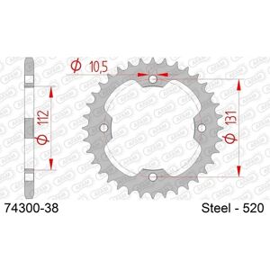 AFAM Steel Standard Rear Sprocket - 38 Teeth - 520 - Unisex AFAM Steel Standard Rear Sprocket - 38 Teeth - 520 - Unisex