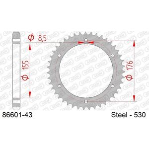 AFAM Steel 86601 - 530 Rear Sprocket - Unisex AFAM Steel 86601 - 530 Rear Sprocket - Unisex