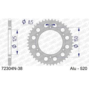 AFAM Aluminium Rear Sprocket - 520, Model 72304, Silver - Rear Sprocket AFAM Aluminium Rear Sprocket - 520, Model 72304, Silver - Rear Sprocket