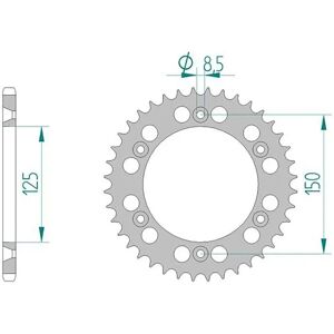 Pignon arrière ultra-léger en aluminium AFAM avec auto-nettoyage - Pièce de moto Pignon arrière ultra-léger en aluminium AFAM avec auto-nettoyage - Pièce de moto