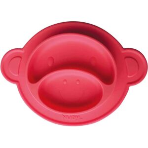 Prato de silicone para crianças, macaco, vermelho, 9m+ Prato de silicone para crianças, macaco, vermelho, 9m+
