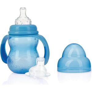 Biberón Nuby con asas y boquilla - 240ml - Azul - Biberón para bebé Biberón Nuby con asas y boquilla - 240ml - Azul - Biberón para bebé