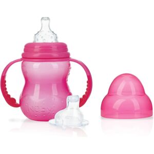 Biberón rosa con asa y tetina - 240ml - Nuby - Biberón para bebé Biberón rosa con asa y tetina - 240ml - Nuby - Biberón para bebé