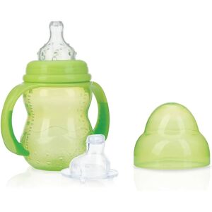 Mamadeira de treino Nuby com bocal anti-derrapante - 240ml - Verde Mamadeira de treino Nuby com bocal anti-derrapante - 240ml - Verde