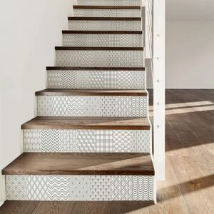 Ambiance Stickers Tile Effect Stair Decals - 2 Strips, 15cm x 105cm Ambiance Stickers Tile Effect Stair Decals - 2 Strips, 15cm x 105cm