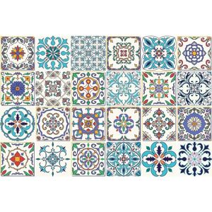 Ambiance-Live Cement Tile Wall Stickers - 15x15cm, 24 pcs Ambiance-Live Cement Tile Wall Stickers - 15x15cm, 24 pcs