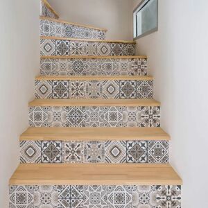 Pegatinas de pared Ambiance - Azulejos para escaleras Lora x 2 - 30cmx105cm Pegatinas de pared Ambiance - Azulejos para escaleras Lora x 2 - 30cmx105cm