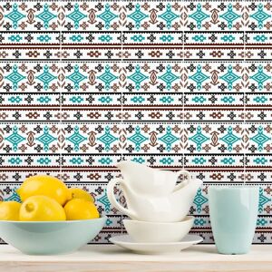 Ambiance Wandstickers - Etnisch Tegelpatroon - Set van 9 - 30x30cm Ambiance Wandstickers - Etnisch Tegelpatroon - Set van 9 - 30x30cm
