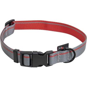 Jack and Vanilla Grijs Rood Hondenhalsband - Nylon - Verstelbaar - 65cm Jack and Vanilla Grijs Rood Hondenhalsband - Nylon - Verstelbaar - 65cm