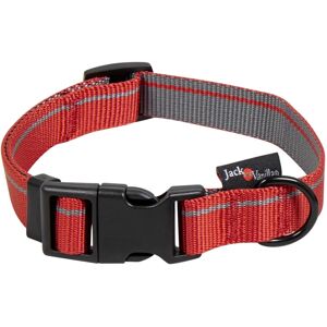 Jack and Vanilla Rood / Grijs Nylon Hondenhalsband - L - Hondenhalsband Jack and Vanilla Rood / Grijs Nylon Hondenhalsband - L - Hondenhalsband