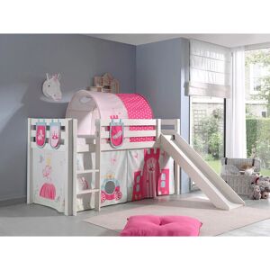 Lettino a castello VIPACK Pino con scivolo e tunnel - Bambini, Bianco Lettino a castello VIPACK Pino con scivolo e tunnel - Bambini, Bianco