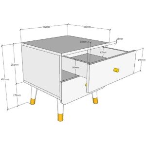 Vipack Billy Nachttisch - Modernes Schlafzimmermöbel Vipack Billy Nachttisch - Modernes Schlafzimmermöbel