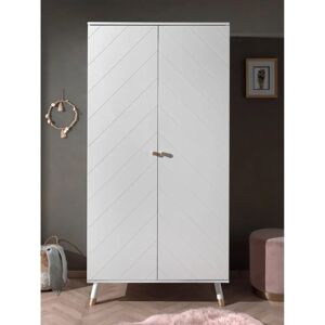 Vipack Billy Kleiderschrank - Weiß MDF, 2 Türen, 2 Einlegeböden - Kleiderschrank Vipack Billy Kleiderschrank - Weiß MDF, 2 Türen, 2 Einlegeböden - Kleiderschrank