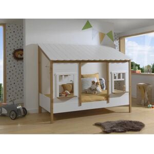 Vipack Hausbett - Weißes Kinderbett mit Spielhaus-Design und Matratze inklusive Vipack Hausbett - Weißes Kinderbett mit Spielhaus-Design und Matratze inklusive