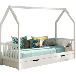 VIPACK Hausbett - Massives Kiefer, Anpassbares Dach, Stauraum-Schublade VIPACK Hausbett - Massives Kiefer, Anpassbares Dach, Stauraum-Schublade