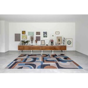 Louis De Poortere - Geometrischer Modul-Teppich - Blau Kamel - 280x390cm - Moderner Teppich Louis De Poortere - Geometrischer Modul-Teppich - Blau Kamel - 280x390cm - Moderner Teppich